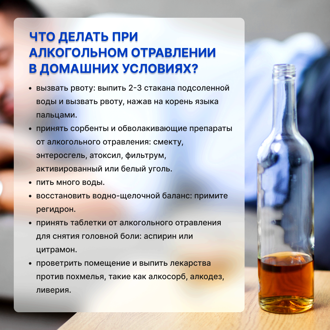Как снять алкогольное отравление в домашних условиях